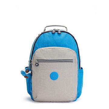 Kipling Seoul Large 15" Laptop Backpacks Lake Blue Block | CA 1840RV